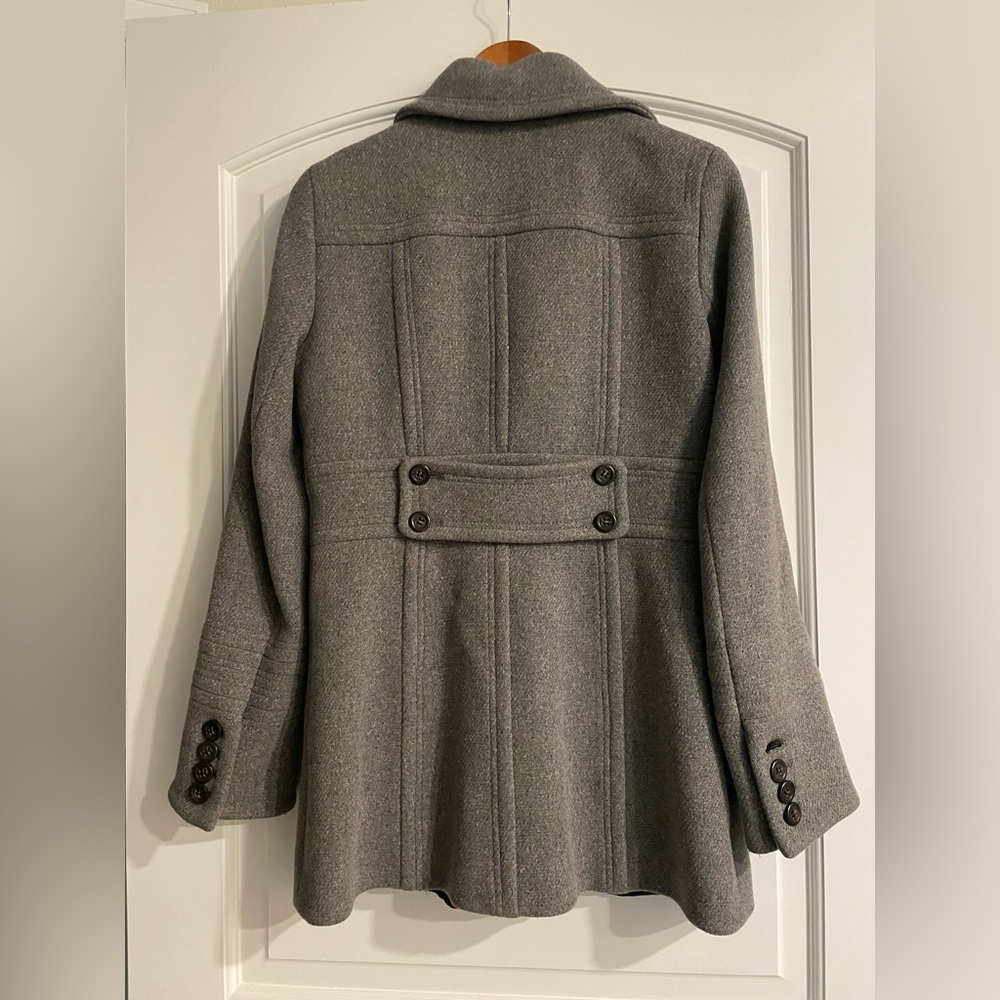 J. Crew Gray Wool-Blend Pea Coat with Belted Waist - Picture 4 of 14